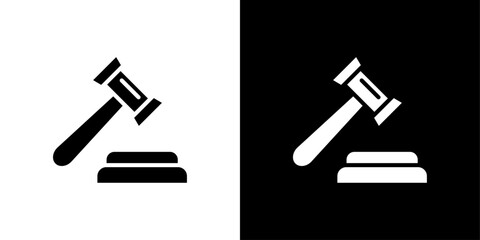 Gavel icon Flat fill set collection