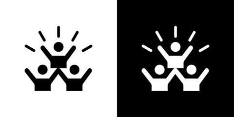 happy people icon Flat fill set collection