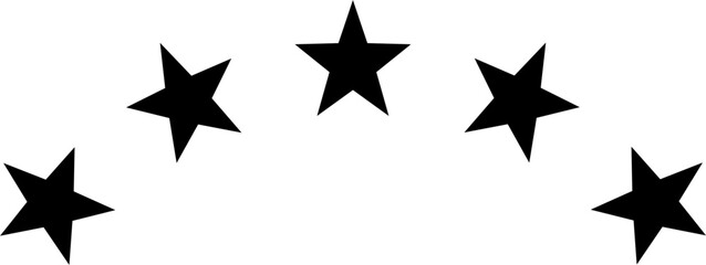 Five stars on a curved line shape