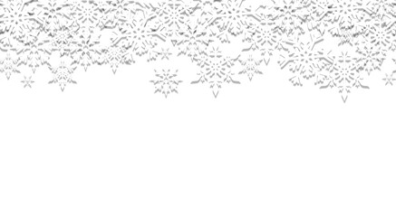 Seamless background with white openwork snowflakes, Isolation on a transparent background. Christmas and New Year texture, repeating design for decor.