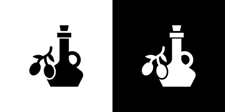 Olive oil icon Flat fill set collection