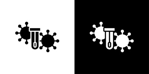 PCR test icon Flat fill set collection