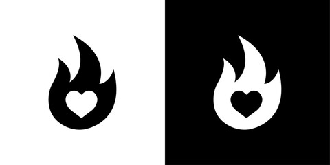 Passion icon Flat fill set collection