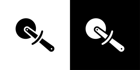 Pizza Cuttier icon Flat fill set collection