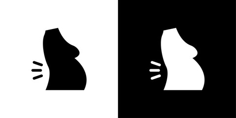 Pregnant woman backache icon Flat fill set collection