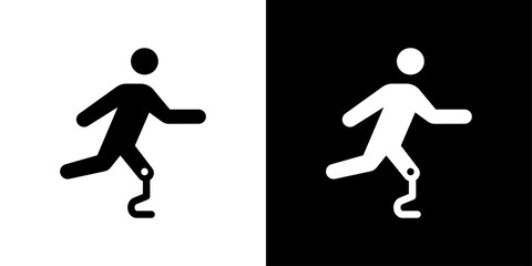 Prosthetic leg icon Flat fill set collection