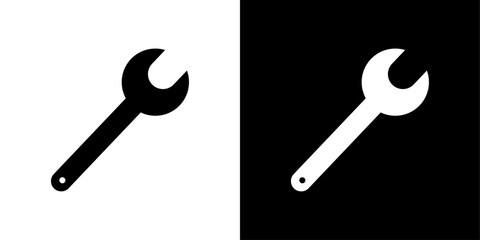 Wrench icon Flat fill set collection