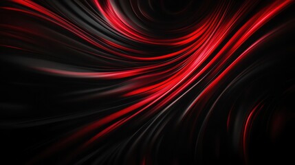 Fototapeta premium A mesmerizing blend of red and black fluid patterns that evoke a sense of motion and depth in a digital art style.