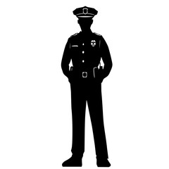 police officer silhouette, police patrol 