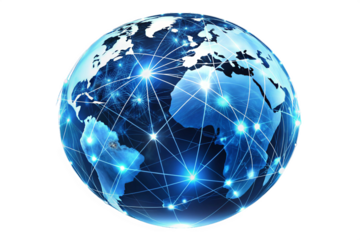 Glowing Digital World Network isolated on a White background 