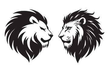 lion head silhouette vector illustration
