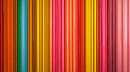 Obraz premium Abstract Colorful Vertical Stripes Pattern in Vibrant Hues of Red, Yellow, Orange, Blue, and Pink