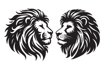 Obraz premium lion head silhouette vector illustration