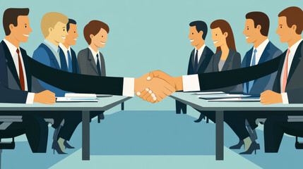 Business people shaking hands at a meeting