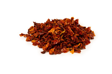 Dried tomatoes isolated on a white background.