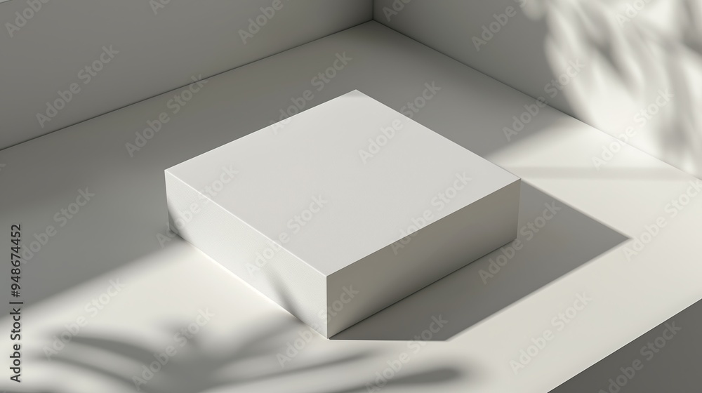 Poster A basic, unbranded gadget box mockup with clean lines and a blank label space, placed on a smooth,