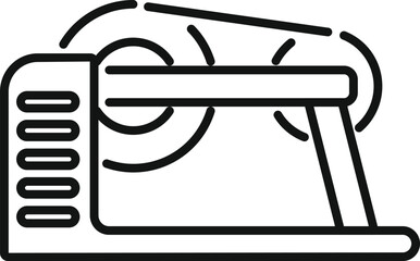 Electric treadmill machine for running training icon in outline style