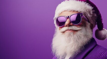 Portrait trendy modern santa claus ,Christmas, in studio	