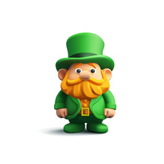 The 3D character of St. Patrick. Cute character for St. Patrick's Day. Realistic render for celebration, religion concepts. Element for the design of advertising materials, prints, and logos. Vector