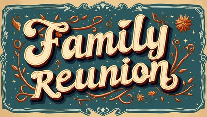 Elegant vintage lettering for a family reunion celebration design