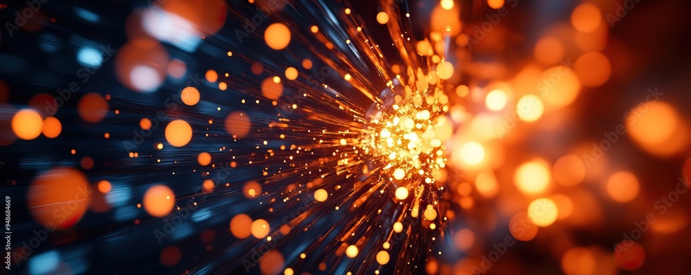 Aufkleber vibrant abstract illustration showcasing dynamic sparks and lights radiating in various directions, 