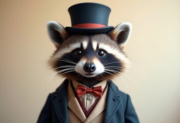 Adorable Raccoon in Victorian Cloth