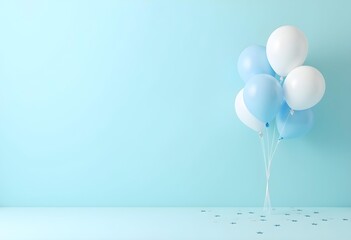 Blue and White Balloons