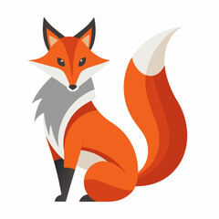 Simplistic Fox Logo Colorful Vector Illustration on White Background