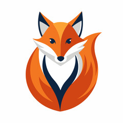 Obraz premium Simplistic Fox Logo Colorful Vector Illustration on White Background