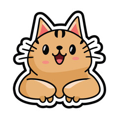 Happy Kitten Sticker Vector