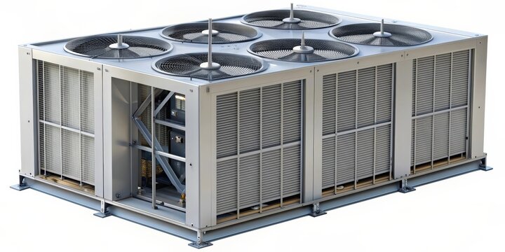 Industrial large Air Conditioner condensing unit, VRF units for commercial or factory, isometric , industrial