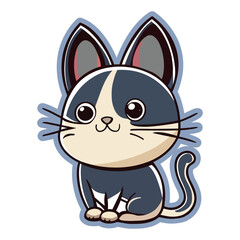 Happy Kitten Sticker Vector
