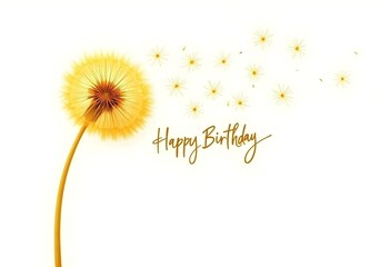Elegant Dandelion Happy Birthday Card Design