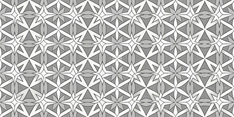 Geometric Black and White Star Pattern, Geometric, Pattern, Abstract
