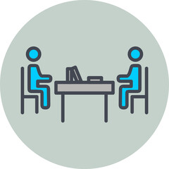 Two Students Studying Vector Icon