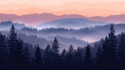 Obraz premium Misty Mountain Sunrise