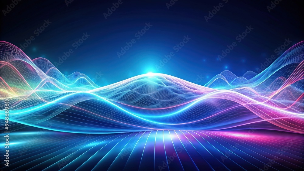 Leinwandbilder futuristic rendering of abstract background with dynamic wave, futuristic, point wave, abstract, bac