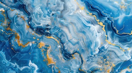 Fototapeta premium Abstract Blue and Gold Marble Texture