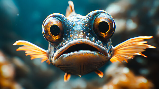 Poisson vu en gros plan dans un aquarium
