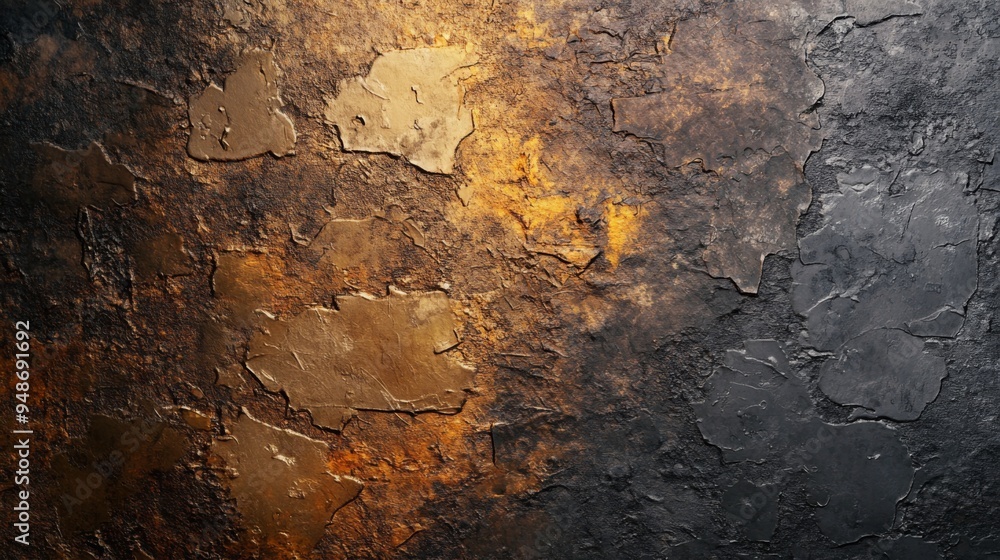 Poster A textured abstract background with a mix of metallic and matte finishes, featuring subtle reflections and varying surface patterns.