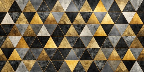 Golden Triangles Geometric Pattern Wall, abstract, modern, geometric