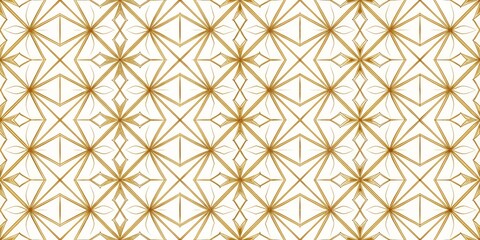 Fototapeta premium Golden Geometric Starburst Pattern, white background, digital art, pattern, geometric, art, abstract
