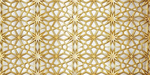 Golden Geometric Starburst Pattern on White Background, pattern, design, geometry