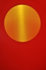 arte sol no deserto tela bola laranja 