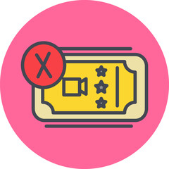Cancel Ticket Vector Icon