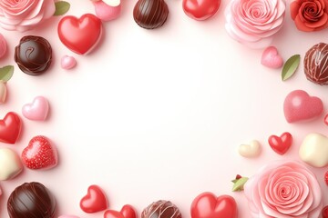 Obraz premium Valentine's Day Sweets and Roses