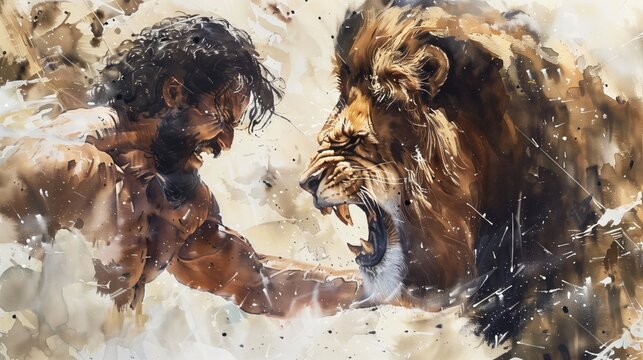 Hercules Grappling with the Nemean Lion.