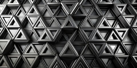 Black Triangles - Abstract Geometric Background, 3D, Pattern , black, texture
