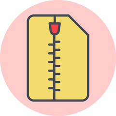 Zipped Document Vector Icon