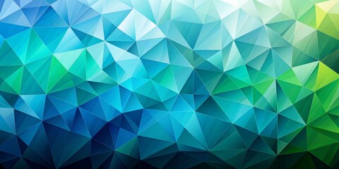 Obraz premium Abstract Triangular Blue Green Gradient, low poly, geometric, abstract art Abstract, Gradient, Geometry